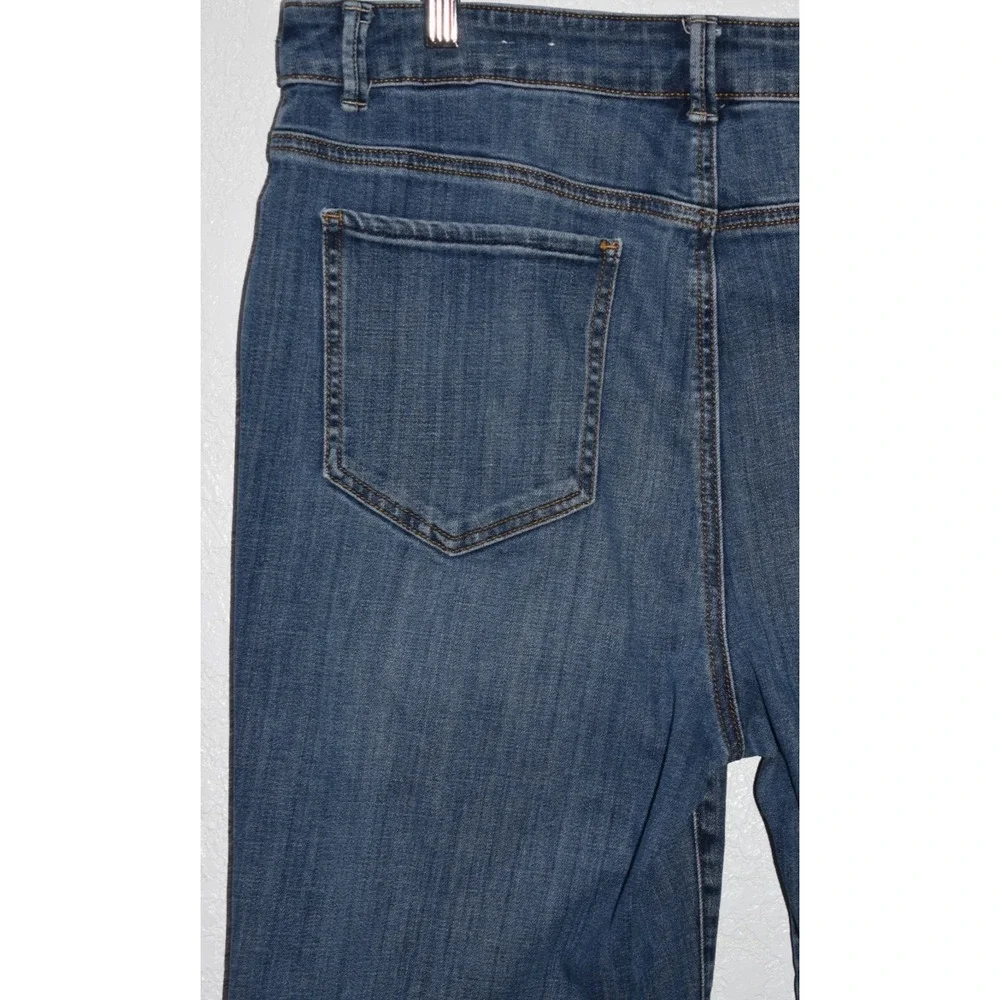 Chicos Platinum Jeans Crop 2/12 Blue Mid Rise Straight Stretch Cotton 5-Pocket - Picture 7 of 16